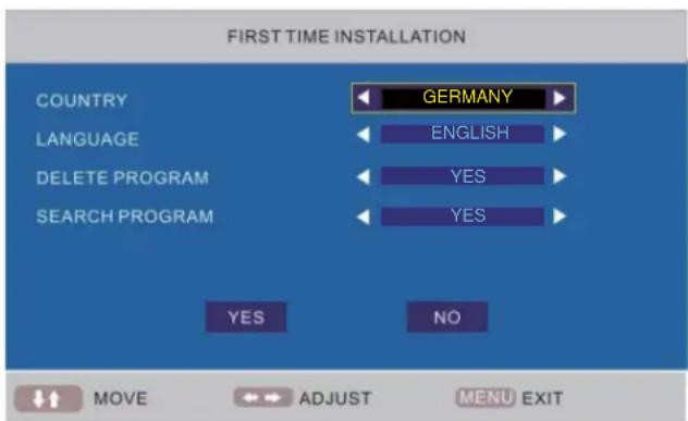 TechnoStar TF-L22B DVB-T - ERSTE INBETRIEBNAME DES TV-GERÄTES - 1