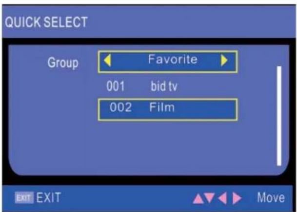 TechnoStar TF-L22B DVB-T - QUICK SELECT MENU - 1