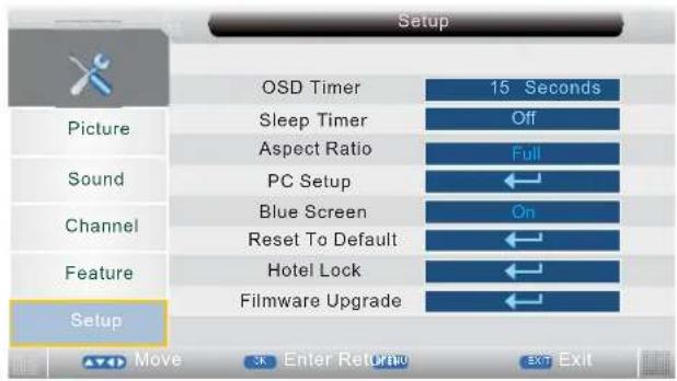 TechnoStar TF-L26B DVB-T - SETUP MENU - 1