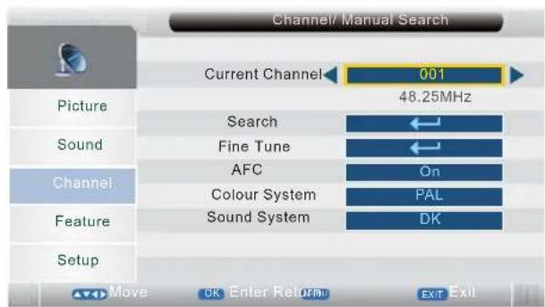 TechnoStar TF-L26B DVB-T - CHANNEL MENU - 5