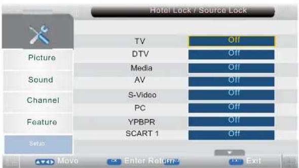 TechnoStar TF-L26B DVB-T - About the Hotel Lock function - 5
