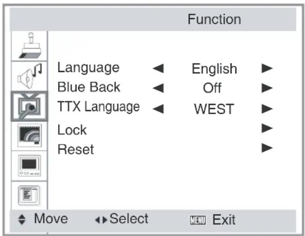 TechnoStar TF-L26B ATV - Function menu - 1
