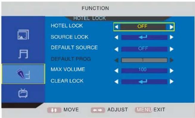 TechnoStar TF-L16B DVB-T - About the Hotel Lock function - 5