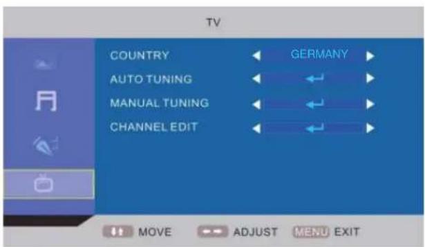 TechnoStar TF-L16B DVB-T - Hoofdmenu OSD: - 5