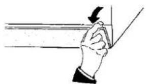 Hand holding a tool with an arrow indicating direction (no text or symbols present)