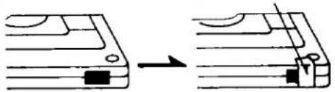 Diagram showing a device being processed from a left-side tool, with no visible text or symbols.