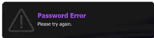 Password Error Please try again.