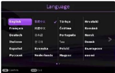 Language English Français Deutsch Italiano Español Русский 繁著中文 同音中文 日本語 韓國文 Svenska Nederlands Türkçe Čeština Português Tsu Polski Magyar Hrvatski Româná Norsk Dansk Български suomi Confirm Next Exit