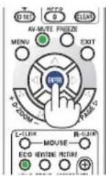 AV-MUTE FREEZE MENU EXIT Blue D:ROOM PAGE L-CLARK ECO KEYSTONE STRUCTURE R-CLARK