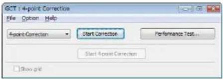 GCT: 4-point Correction File Option Help 4-point Correction Start Correction Performance Test... Start 4-point Correction Show grid