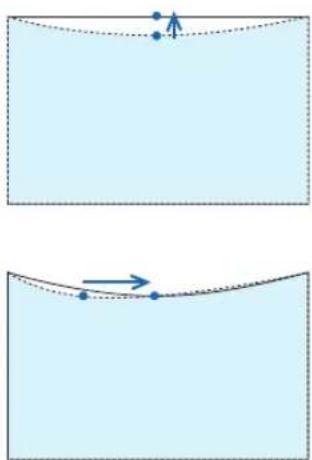 NEC NP-UM352W - Using ▲ or ▼ buttons and select the reference point, and then move the peak point of curved side for reforming using the ◀ or ▶ buttons. - 1
