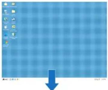 Windows desktop screenshot showing a grid with icons and a blue downward arrow, indicating a download or drop.