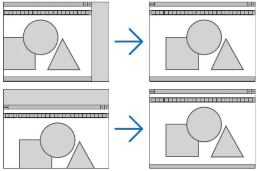 NEC NP-UM352W - Adjusting Horizontal/Vertical Position [HORIZONTAL/VERTICAL] - 1