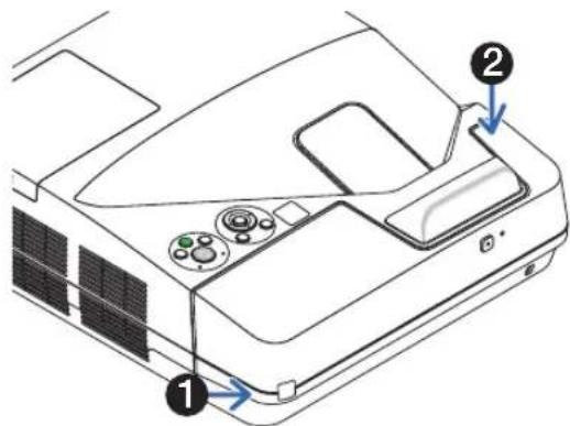 Diagram of a device interior with labeled parts, showing numbered annotations for component identification.
