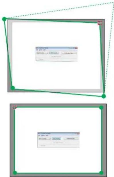 Screenshot of a software interface with two frames showing a dialog box and a separate window, likely for configuration or system settings.