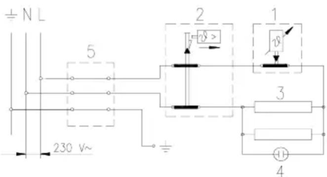 ± N L 5 230 V~ 2 1 3 4