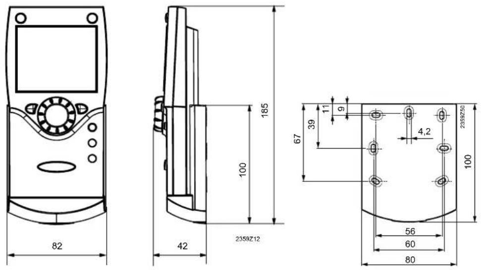 SIEMENS RVS61.843 - Masse und Bohrbild - 1