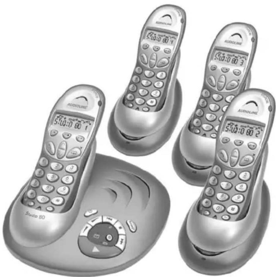 AUDIOLINE Studio 80 Quadro - Cordless DECT telephone with answering machine - 1