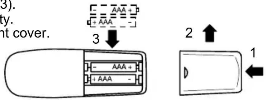 AUDIOLINE Sprint 180 - Inserting the standard batteries - 1