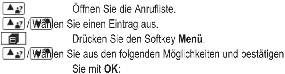 AUDIOLINE Splash 18x - Anrufliste bearbeiten - 1