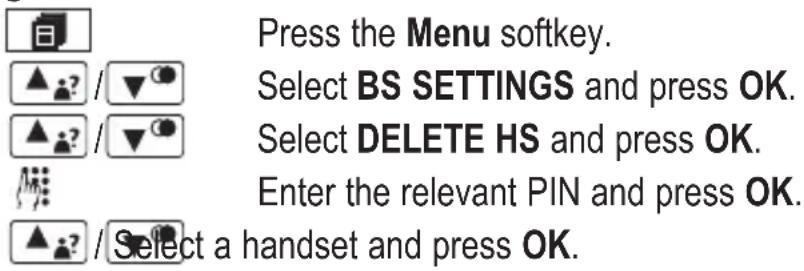 AUDIOLINE Splash 18x - Deleting a handset - 1