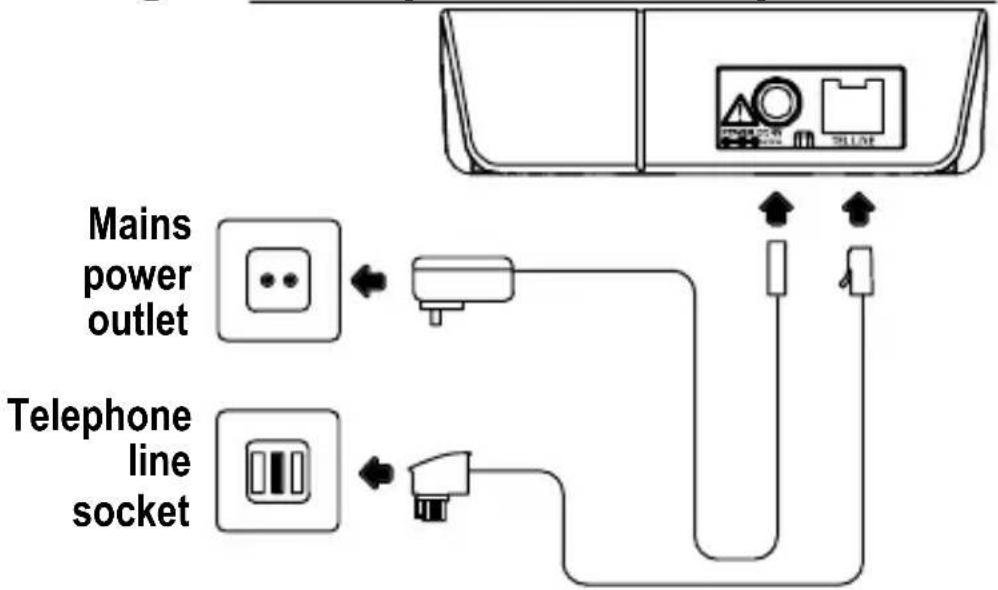 AUDIOLINE Shadow 502 - Connecting the base station - 1