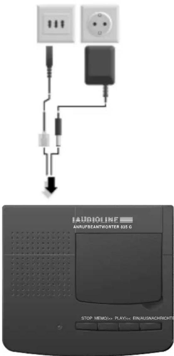 AUDIOLINE 835G - NETZTEIL ANSCHLIEBEN - 1