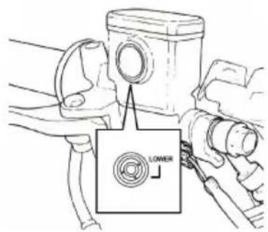 SYM E-Virid - Checking oil quantity in brake oil reservoir - 1