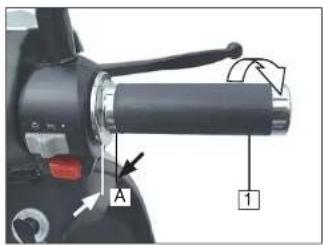 Sachs BEE 125 (2008) - Gasdrehgriffspiel einstellen - 1