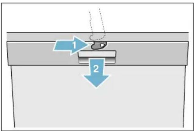CONSTRUCTA CG4A54U5 - So öffnen Sie die Tür mit aktivierter Kindersicherung (Türverriegelung): - 1