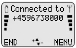 Connected to +4596738000 END + - MENU