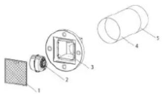 Technical diagram of a mechanical assembly with numbered components for identification