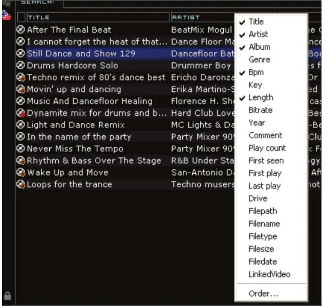HERCULES VirtualDJ 5 DJC Edition - i) Anpassen der Taganzeige - 1