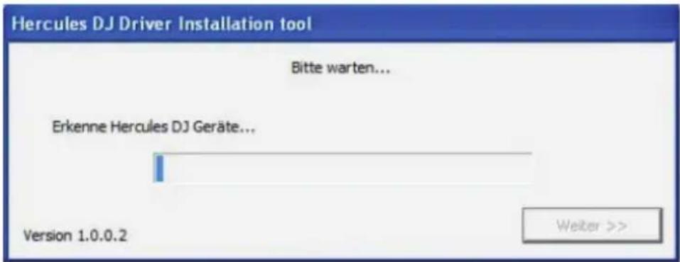 Hercules DJ Driver Installation tool Bitte warten... Erkenne Hercules DJ Geräte... Version 1.0.0.2 Weiter >>