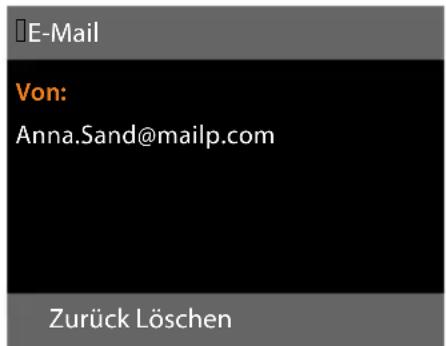 SIEMENS Gigaset DX600A - Absender-Adresse einer E-Mail ansehen - 1