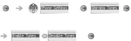 OK → iPhone Settings OK Warning Tones OK → Enable Tones OK Desirable Tones OK