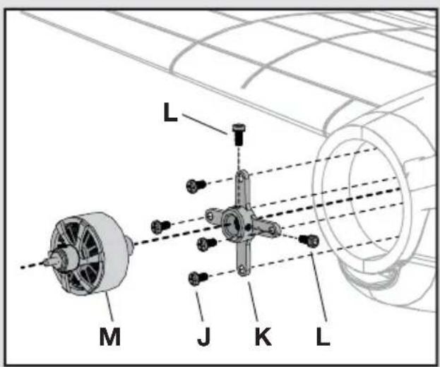 E-flite P-51D Mustang 280 BNF - Motor and Firewall - 2