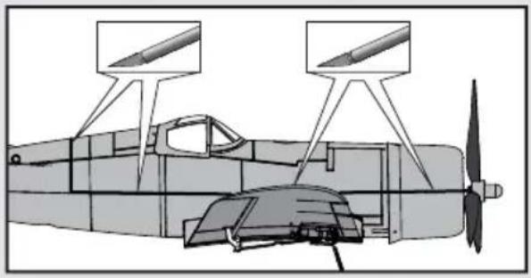 Side profile illustration of a vintage propeller aircraft with visible propellers and rotor blades (no text or symbols)