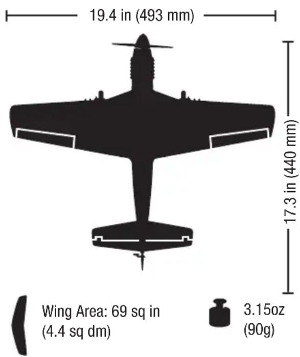 E-flite UMX P-51 BL - Specifications - 1
