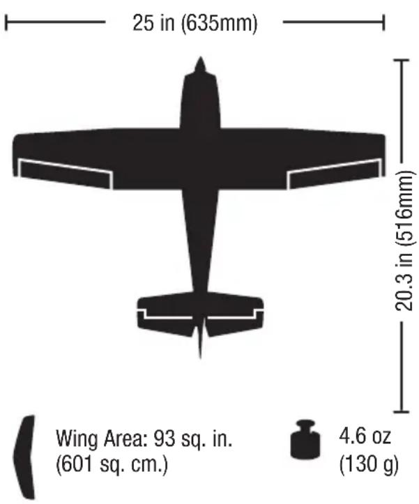 E-flite UMX Cessna 182 BNF - Specifications - 1