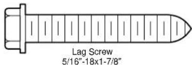Lag Screw 5/16"-18x1-7/8"