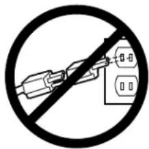 Prohibition sign with crossed-out cable and switch symbols, indicating no protection or disapproval