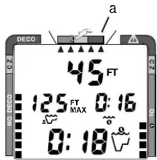 a DECO 45 FT 125 FT 0:16 MAX 0:18