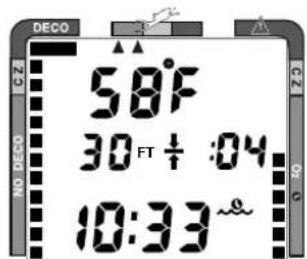 DECO 58°F 30 FT + :04 10:33 ~