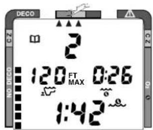 DECO 2 120 FT MAX 0:26 1:42° NO DECO