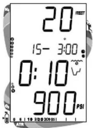 20 FREST 15- 3:00 0: 10 900 PSI 0 6 | 10 20 30 00 05 ATR
