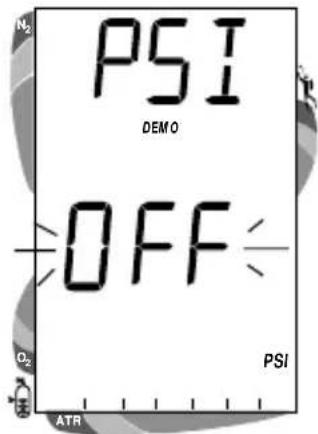 PSI DEMO OFF PSI O₂ ATR
