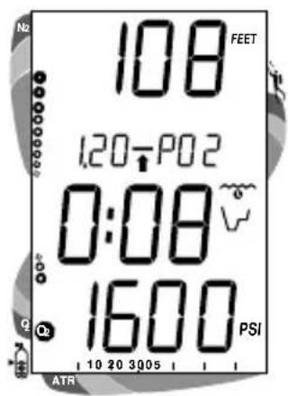 N2 108 FEET 1.20-P02 0:08 1600 PSI 10 20 3005 Q2 ATR