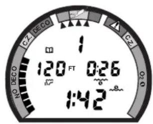 CZ, DECO 1 120 FT 0:26 1:42 ° NO DECO 0:20