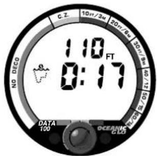 C.Z. 10ft/3u 20ft/6u 30ft/16u 1:10 FT 0:17 DATA 100 OCEAN G125